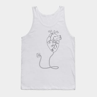 Heart is charging Tank Top